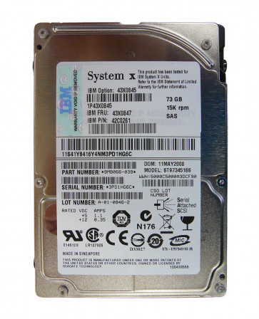 42C0261 - IBM 73GB 15000RPM 2.5-inch SAS NON Hot Swapable Hard Drive for Blade Server OPTION