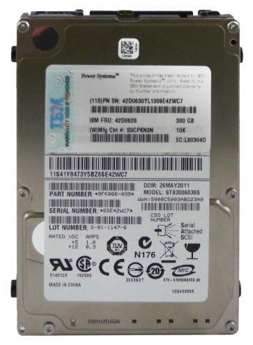 42D0628 - IBM 300GB 10000RPM 6GB/s SAS SFF NON-HS 2.5-inch Hard Drive