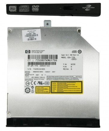 438569-6C0 - HP 8x DVD+R/RW Super Multi Double-Layer LightScribe IDE Optical Drive for HP DV6000 Series Notebooks