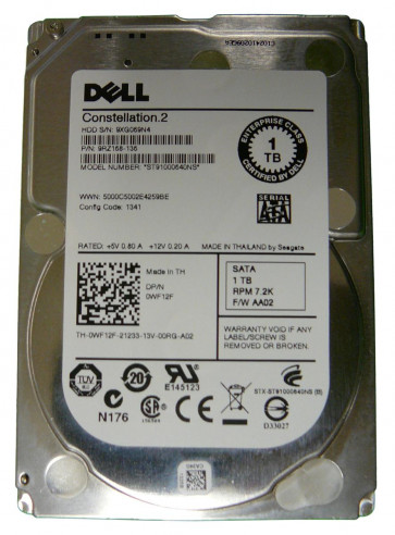 9RZ168-136 - Dell 1TB 7200RPM SATA 6Gb/s 64MB Cache 2.5-inch Hard Drive