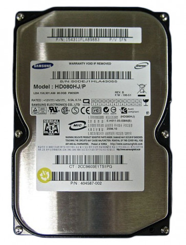 HD080HJ - Samsung 80GB 7200RPM SATA II 8MB Cache 3.5-inch Low Profile Hard Drive