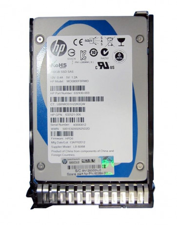 MO0800FBRWD - HP 800GB SAS 6GB/s Hot-Pluggable 2.5-inch MLC Enterprise Solid State Drive