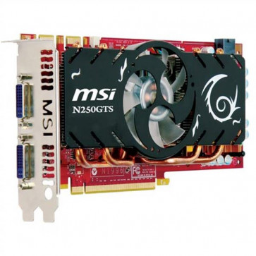 N250GTS2D1G - MSI GeForce GTS 250 1GB GDDR3 256-Bit PCI Express x16 2.0 Dual DVI/ D-Sub/ HDMI HDCP Support Video Graphics Card