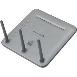 F5D8230-4 - Belkin Pre-N F5D8230-4 Wireless Router IEEE 802.11a/b/g 3 x Antenna ISM Band 108 Mbps Wireless Speed 4 x Network Port (Refurbished)