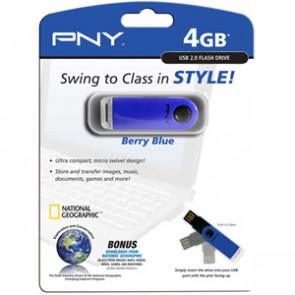 P-FD4GB-BTS-BLU-EF - PNY 4GB Micro Swing Attach